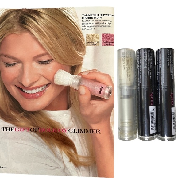 mark. Lot of 3 Twinklebelle Shimmering Powder Brush Twinkling Gold Highlighter - Picture 1 of 12